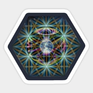 Earth in the Flower of Life Sticker